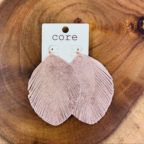 Leather Drop Earrings Black Metallic and Leopard - Picture 2 of 4